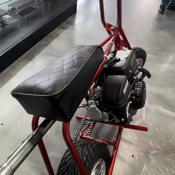 Volts Custom Red-Frame Minibike – Street Beast Edition (J-Bars Bended, 55+ MPH)